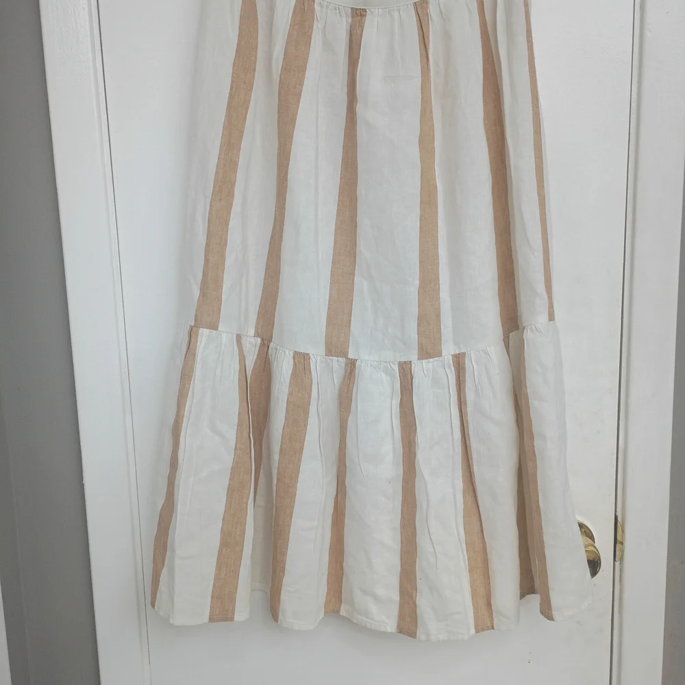 Madewell Beige and White Striped A-Line Skirt - Picture 4 of 8